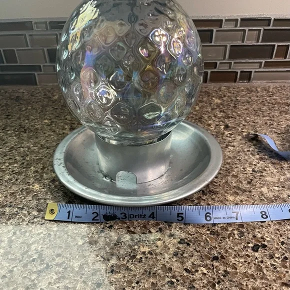 Silver Bird Lantern with Glass Globe - Picture 5 of 5